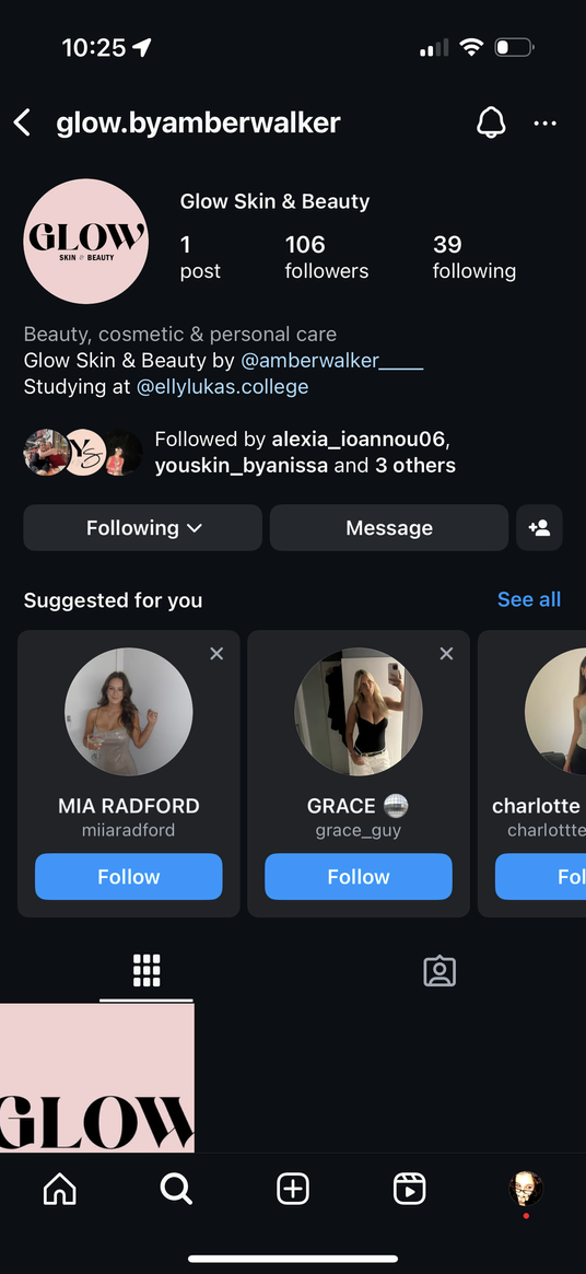 Glow Skin & Beauty Instagram content