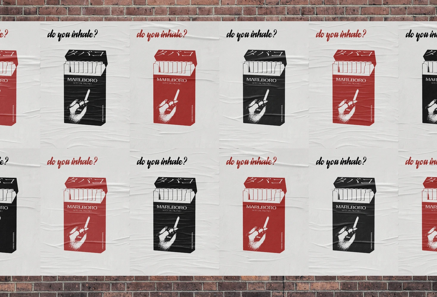 Marlboro posters displayed on wall
